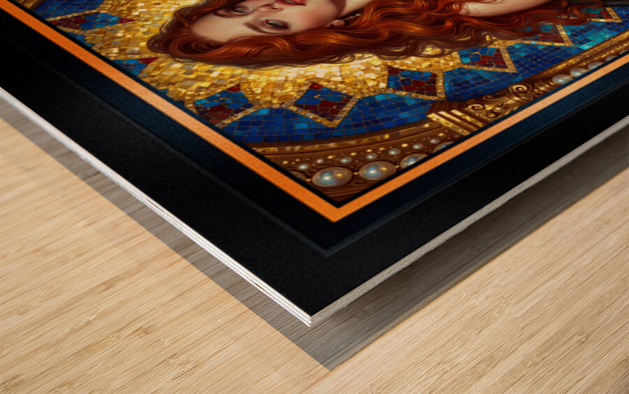 Pinup Diva Portrait Of Liliane Chalmond In Divine Elegance Theatrical AI Concept Art by Xzendor7 Wood print