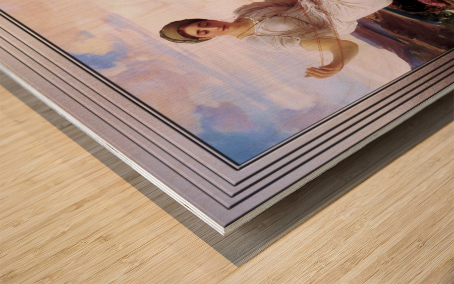 Winding The Skein by Frederic Leighton Impression sur bois