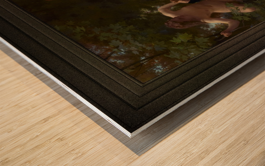 Nymphs and Satyr by William-Adolphe Bouguereau Old Masters Reproduction Wood print