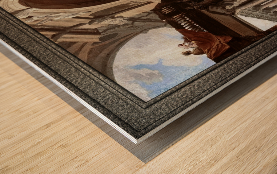 Alexander the Great Cutting the Gordian Knot by Giovanni Paolo Pannini Wood print