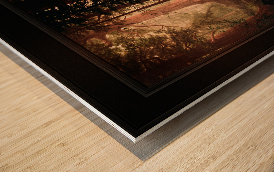 Giant Redwood Trees of California by Albert Bierstadt Remastered Xzendor7 Classical Fine Art Old Masters Reproductions Impression sur bois