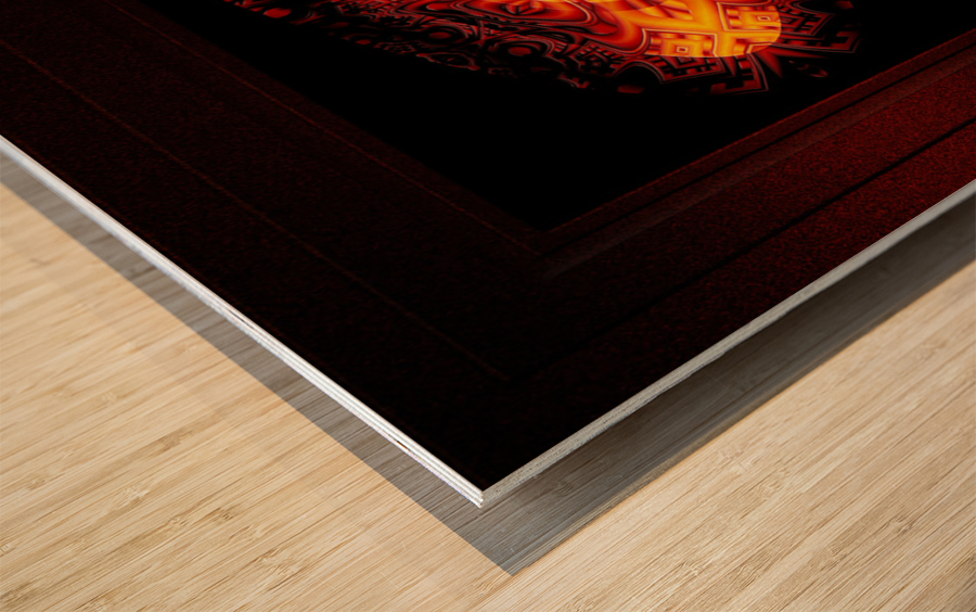 Allurian Mechanics SymQuad Evolution Geometric Abstract Digital Art by Xzendor7 Wood print