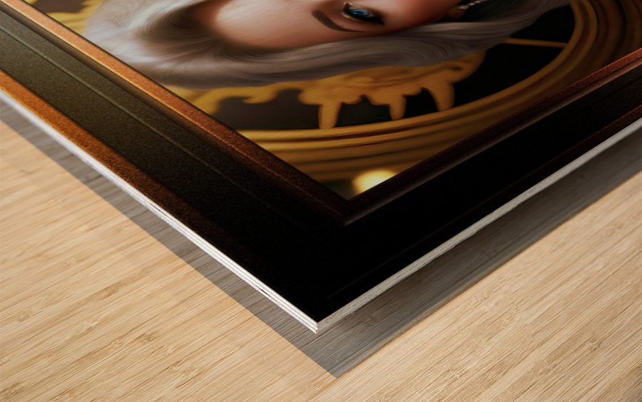 The Captivating Beauty Of Elovia Sevrence Mythological Fantasy AI Concept Art Portrait by Xzendor7 Wood print