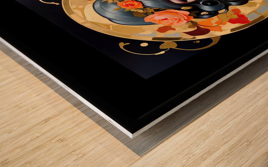 Seeing Past The Future Pop Surrealism Beauty Captivating Portrait Illustraion AI Concept Art by Xzendor7 Wood print