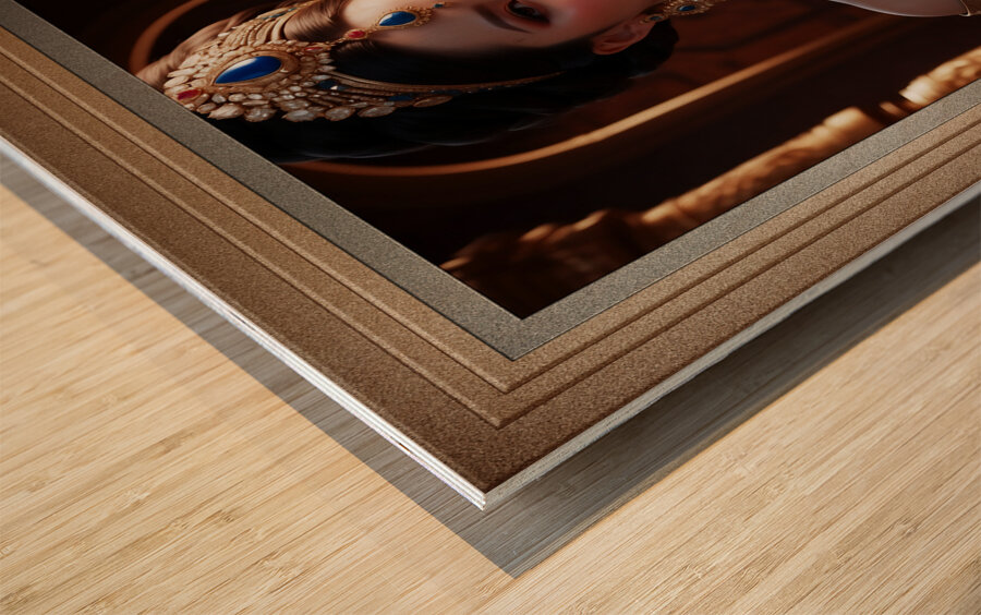 The Elegant Concubine Of Thelous Gorgeous AI Concept Art Portrait by Xzendor7 Wood print