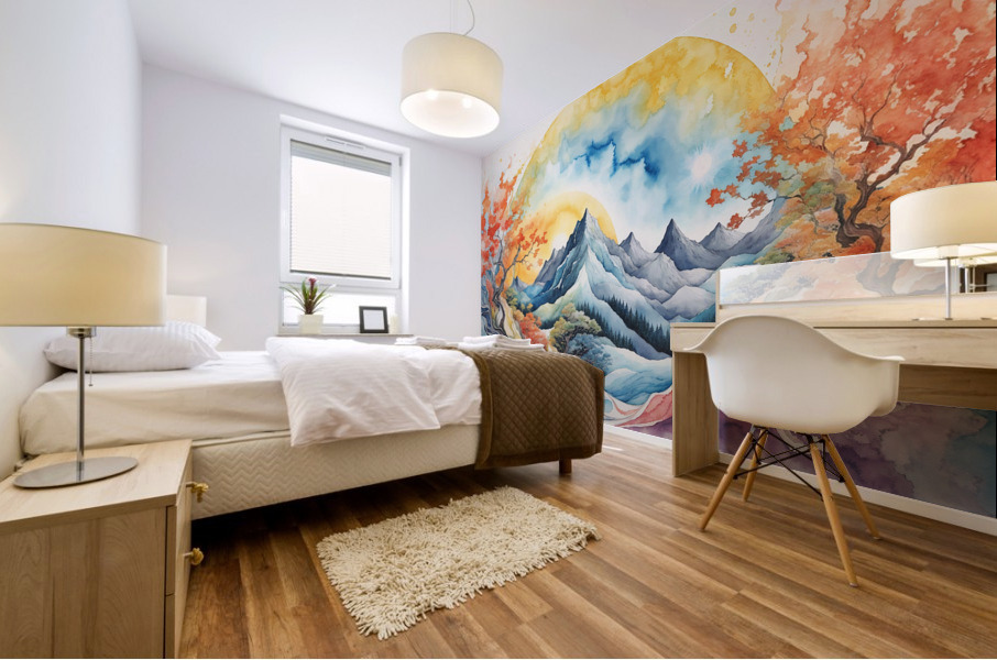 Torn Paper Mountain Mural print