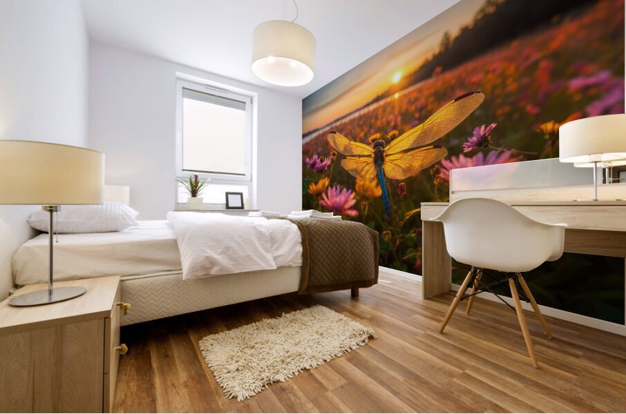 Dragonfly Sunrise Mural print