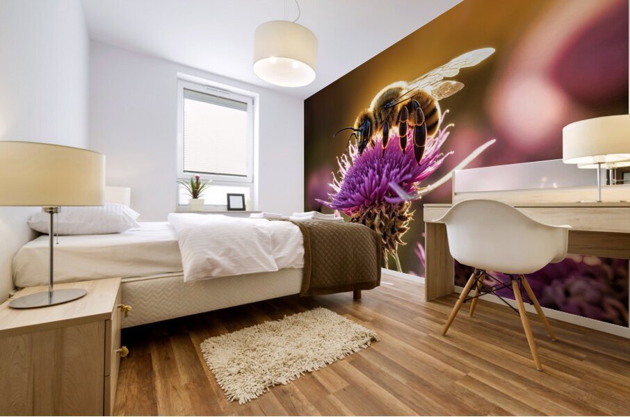 Thistle Bee Mural print