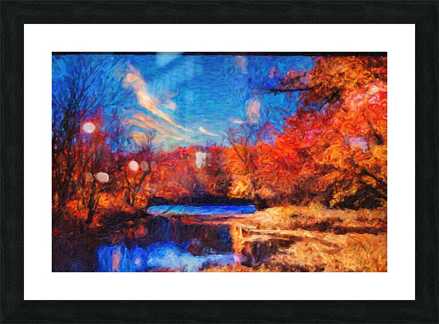 Fall Fire Stream Picture Frame print