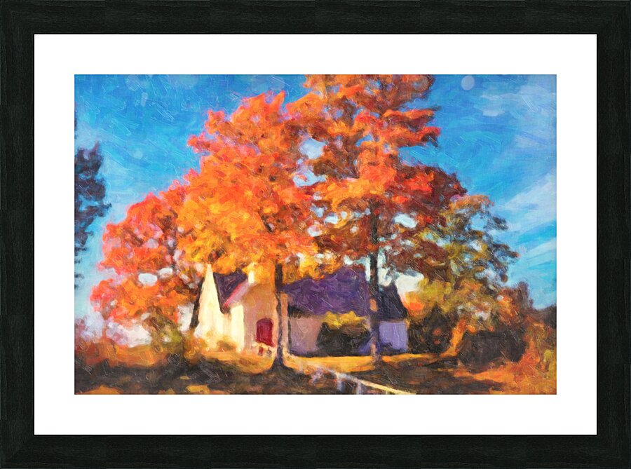 Fall Church Picture Frame print