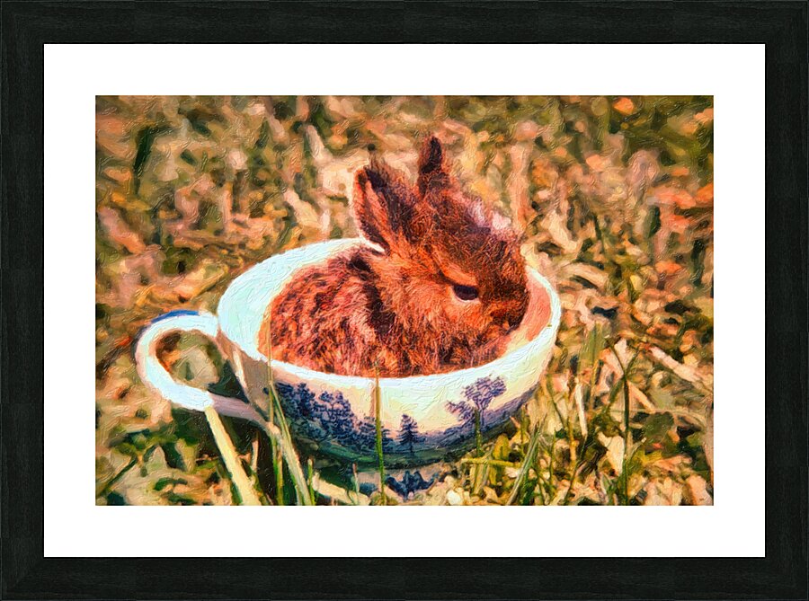 Teacup bunny Picture Frame print