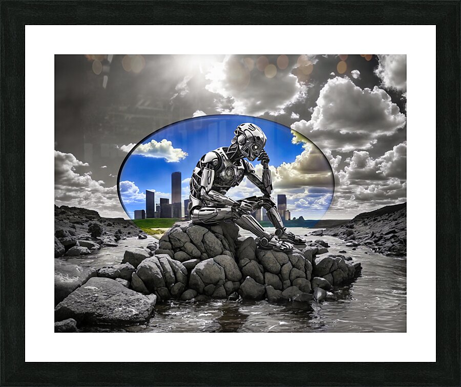 Robot Thinker Final Picture Frame print