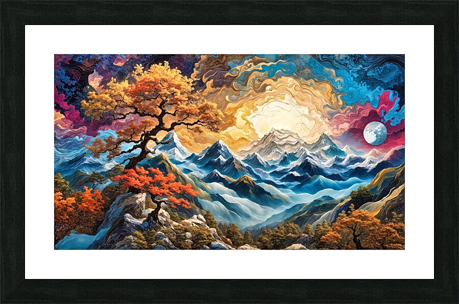 Fractal Skies Picture Frame print