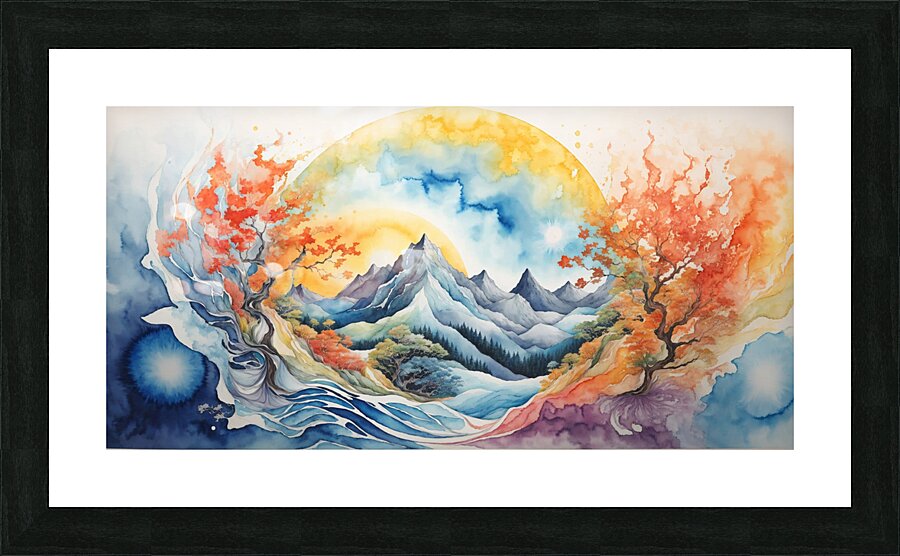 Torn Paper Mountain Picture Frame print