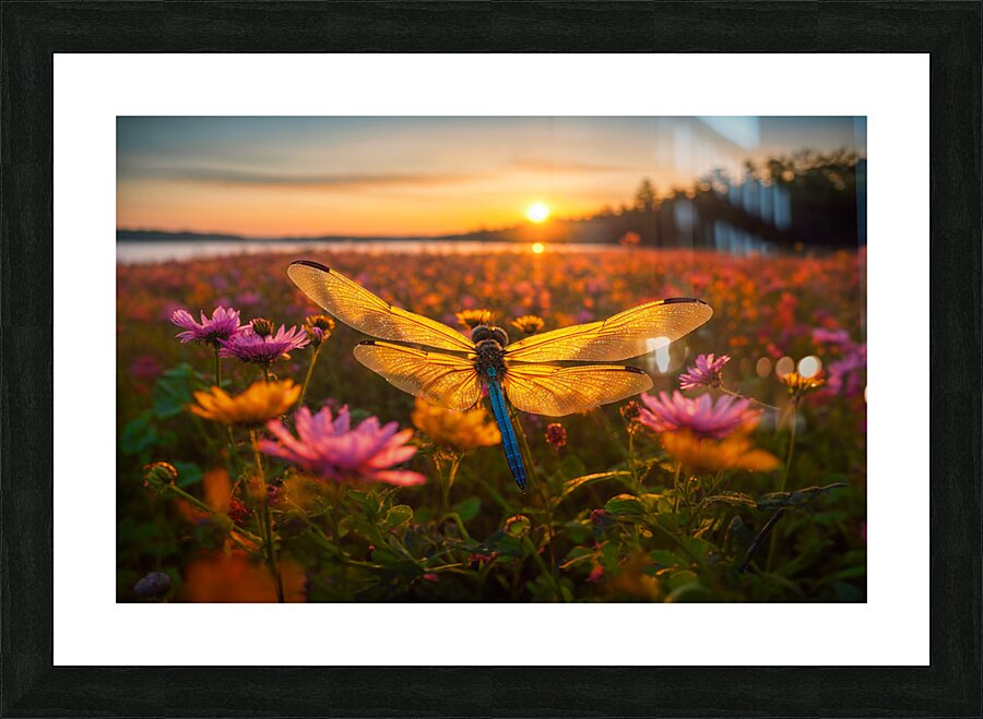 Dragonfly Sunrise Picture Frame print