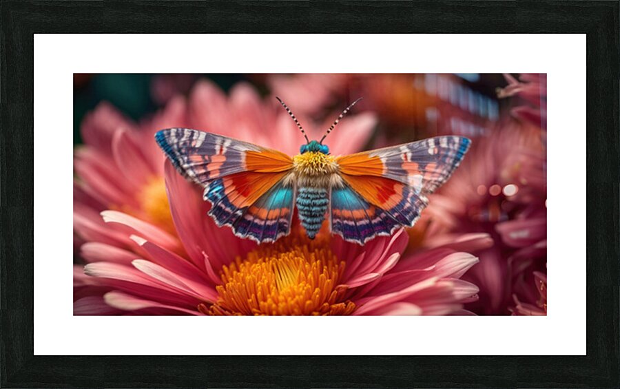 Pink Mum Moth Picture Frame print