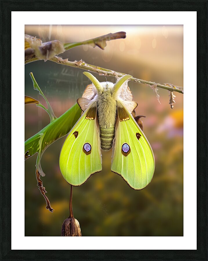 Luna Moth - Gold Leaf Picture Frame print