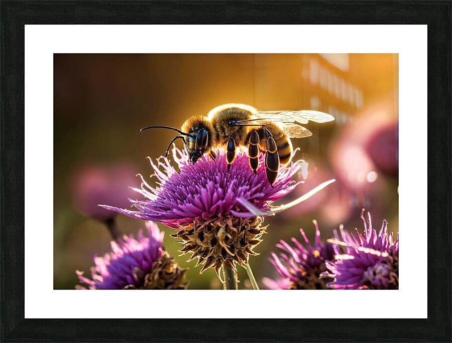 Thistle Bee Picture Frame print