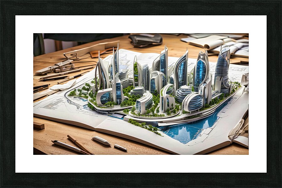 Future City 09 Picture Frame print