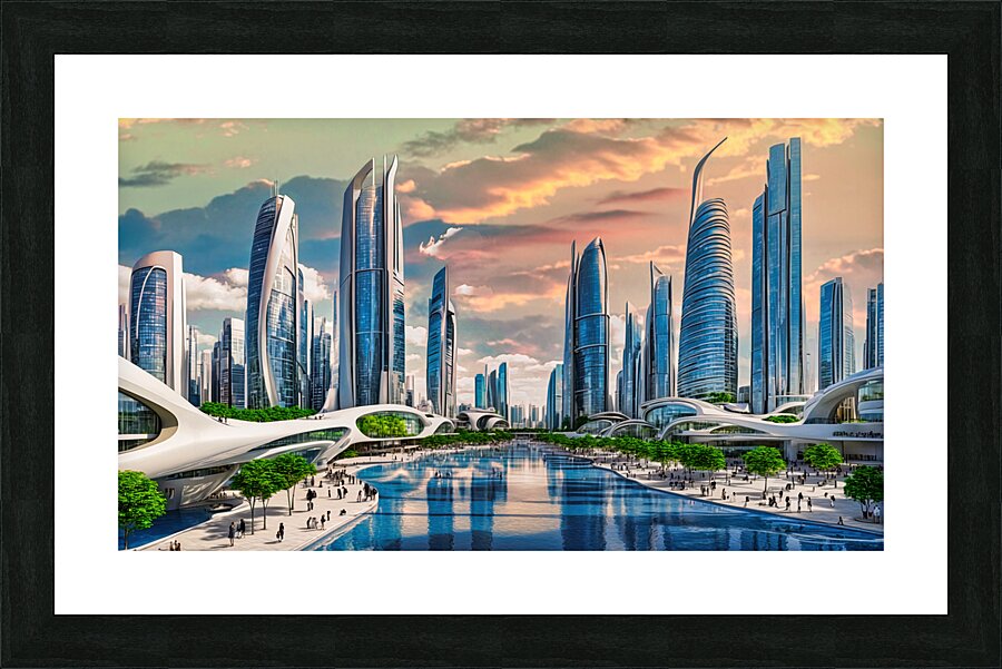 Future City 06 Picture Frame print