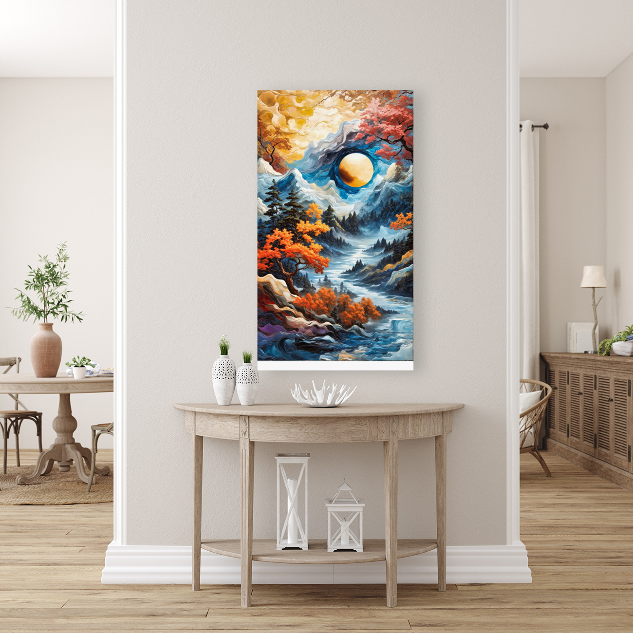 Orange Moon Rise Reproduction