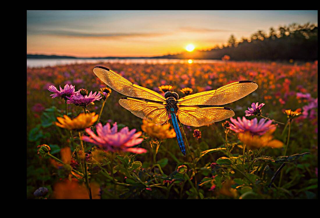 Dragonfly Sunrise Reproduction