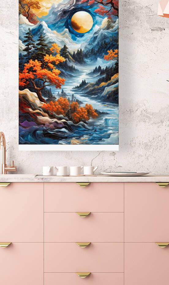 Orange Moon Rise Reproduction