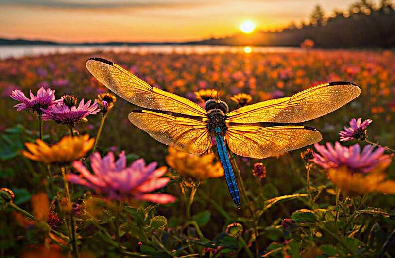 Dragonfly Sunrise by Riven Waters