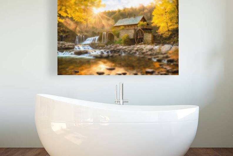 New England Fall at the Old Grinding Mill Oil Painting by Riven Waters