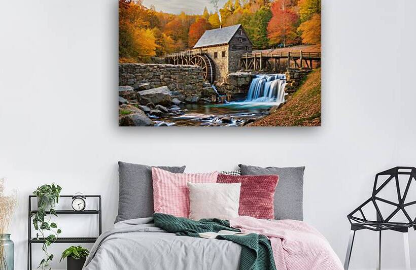 Old Mill Stream in the Fall Reproduction