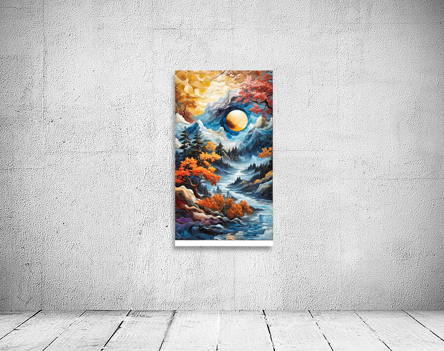 Orange Moon Rise Wall Preview