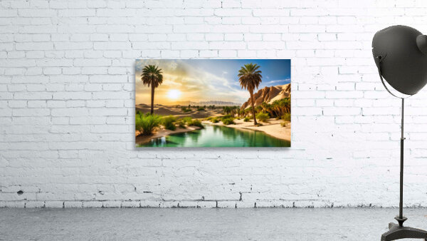 sunset desert stream no1 Wall Preview