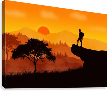 Flat Landscape Climbing 1 Canvas Print