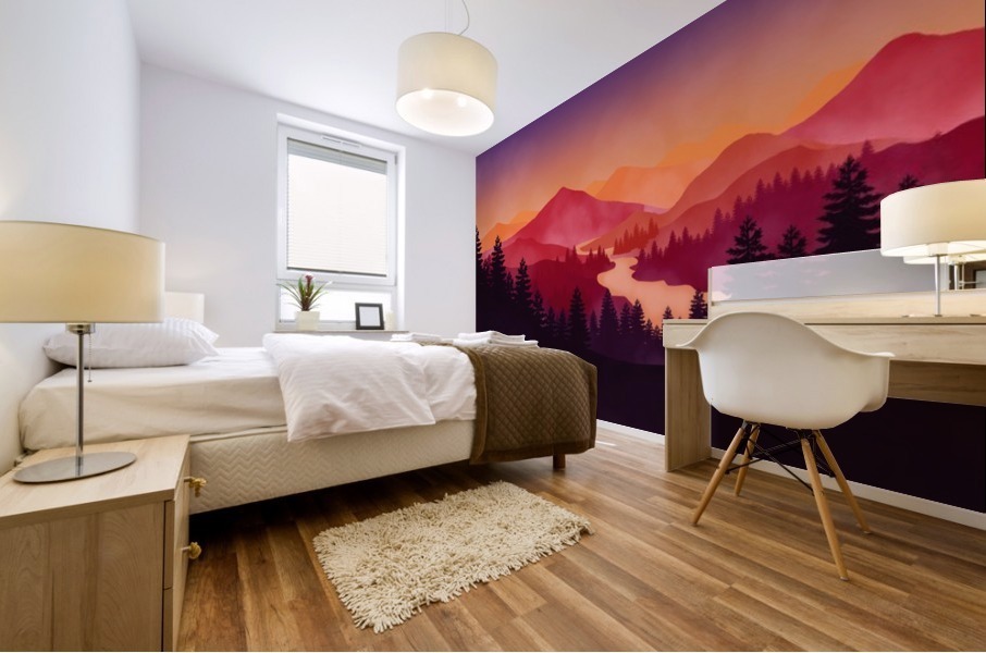 Flat Landscape Mount 3 Mural print