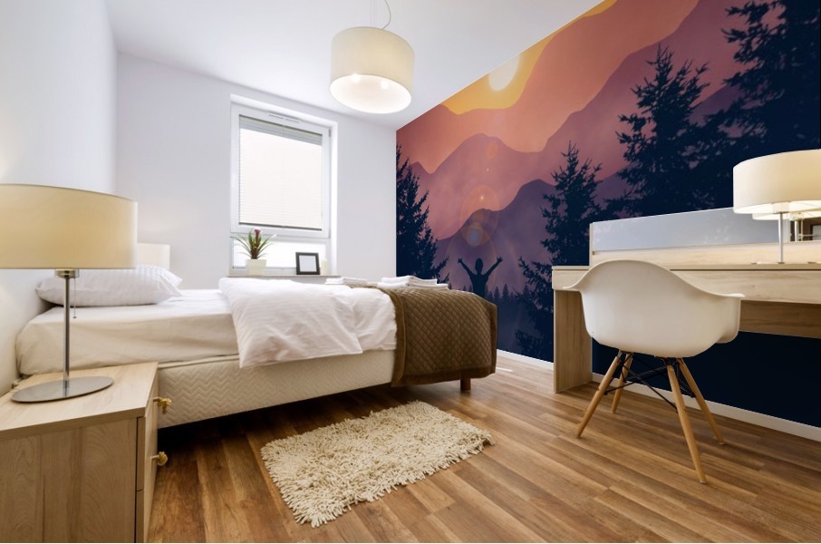 Flat Landscape Climbing Mural print