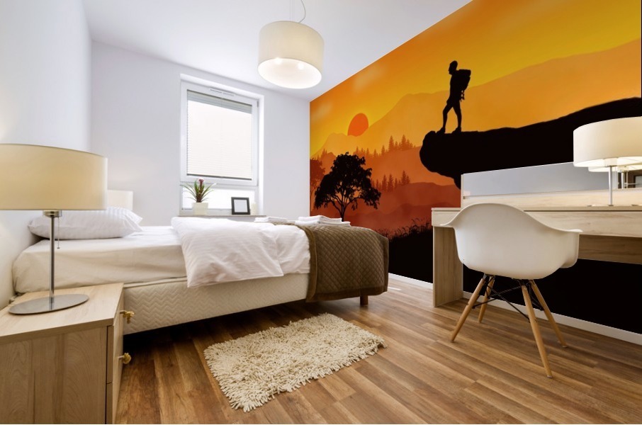 Flat Landscape Climbing 1 Mural print