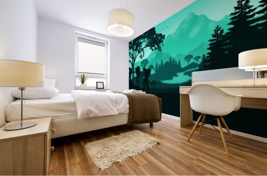 Flat Landscape Climber Mural print