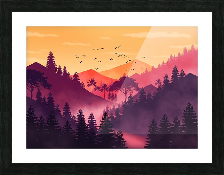 Flat Landscape Mount 2 Picture Frame print
