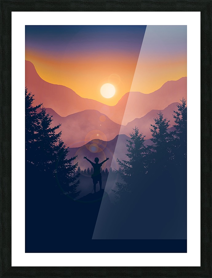 Flat Landscape Climbing Picture Frame print