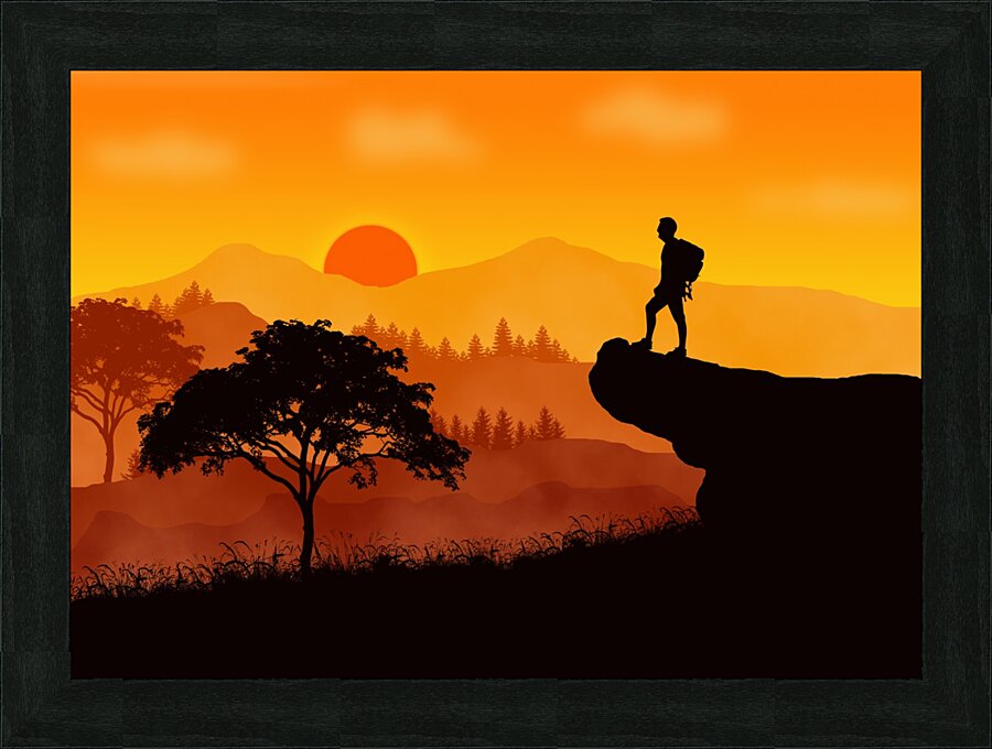 Flat Landscape Climbing 1 Picture Frame print