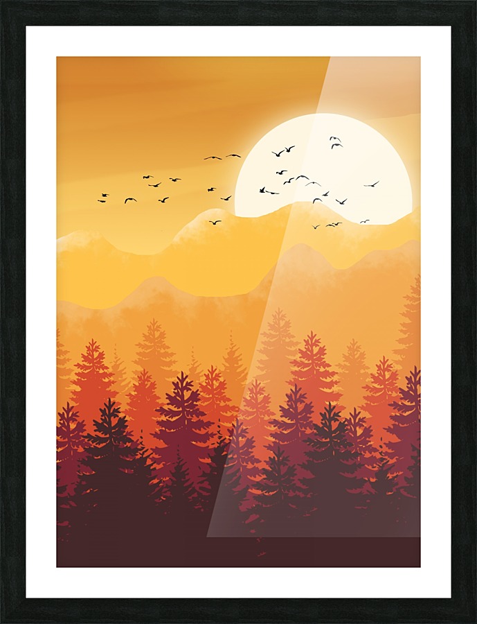 Flat Landscape Mount Picture Frame print
