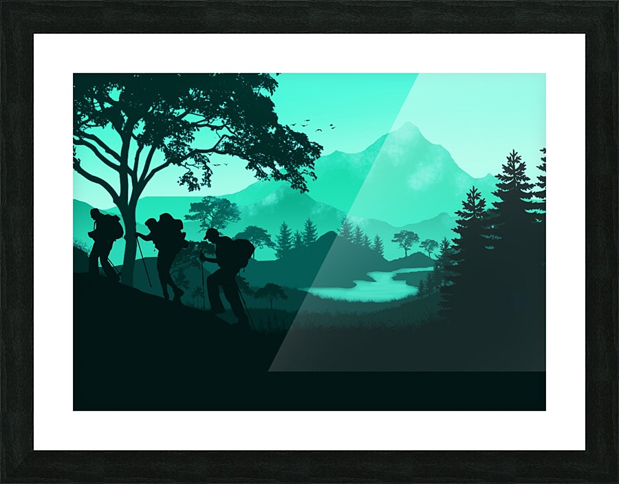 Flat Landscape Climber Picture Frame print