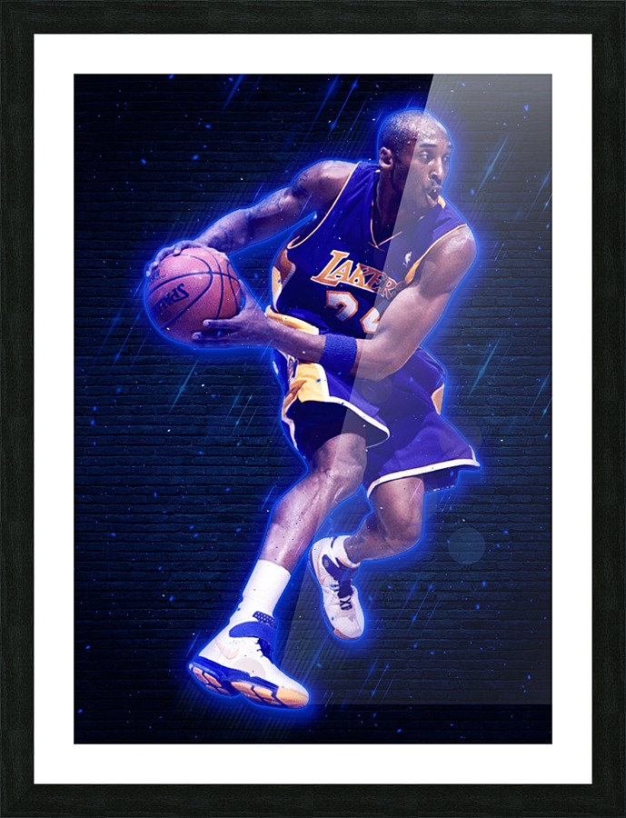 Kobe With Light Blue Picture Frame print