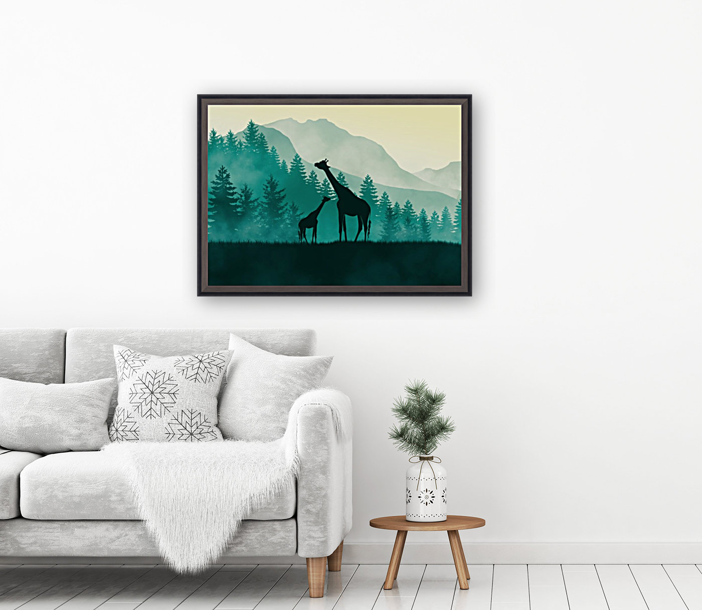 Flat Landscape Giraffe Reproduction