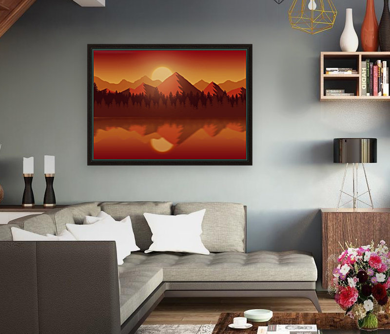 Flat Landscape Sunset Reproduction