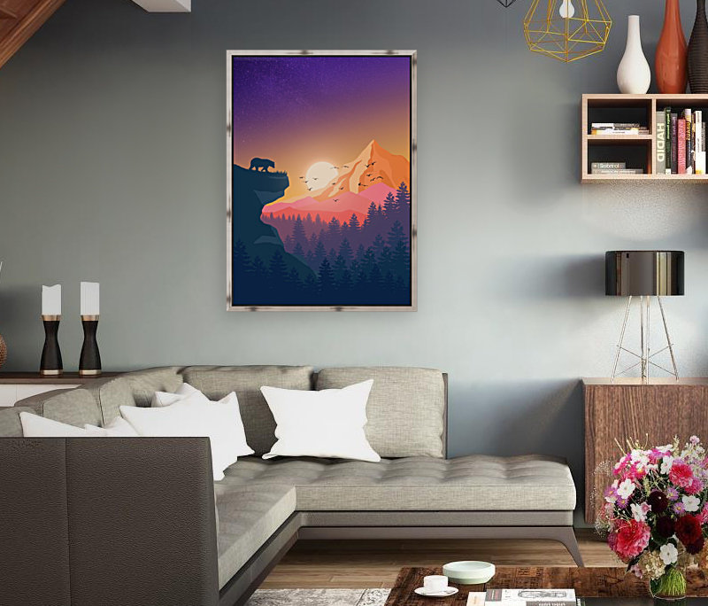 Flat Landscape Bear Reproduction