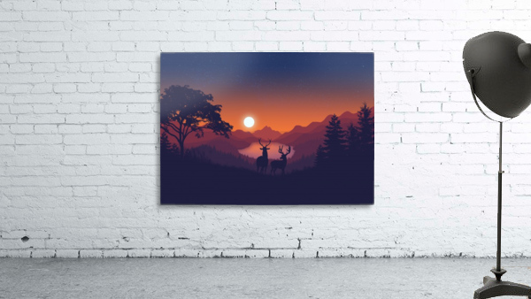 Flat Landscape Deer Wall Preview