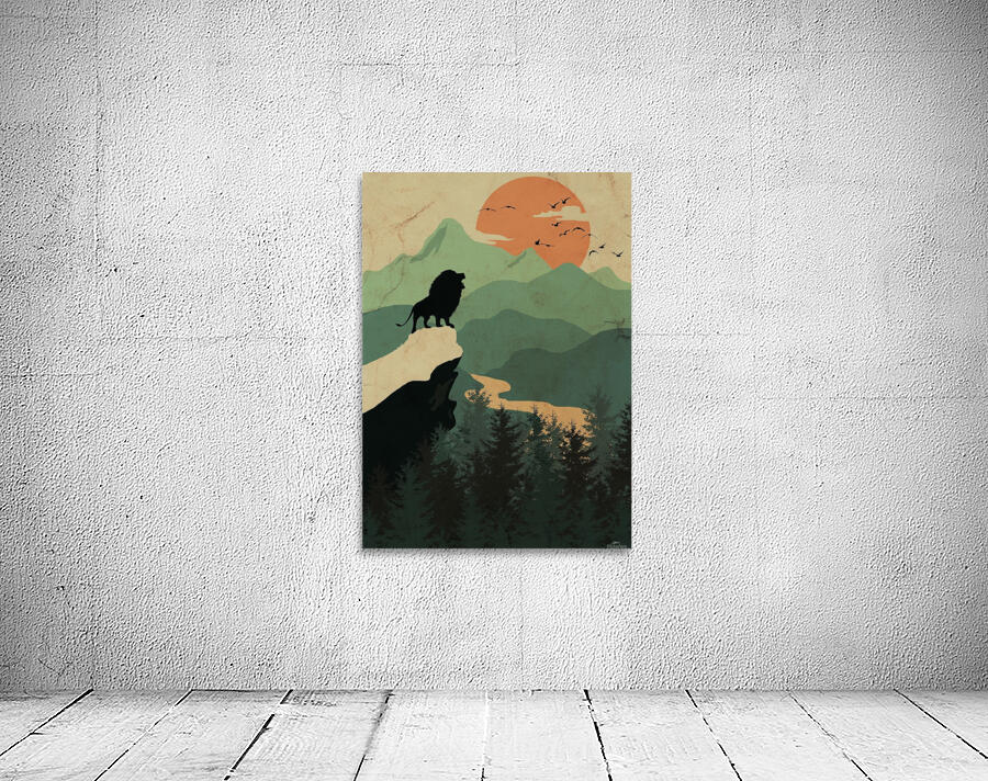 Flat Landscape Lion Wall Preview