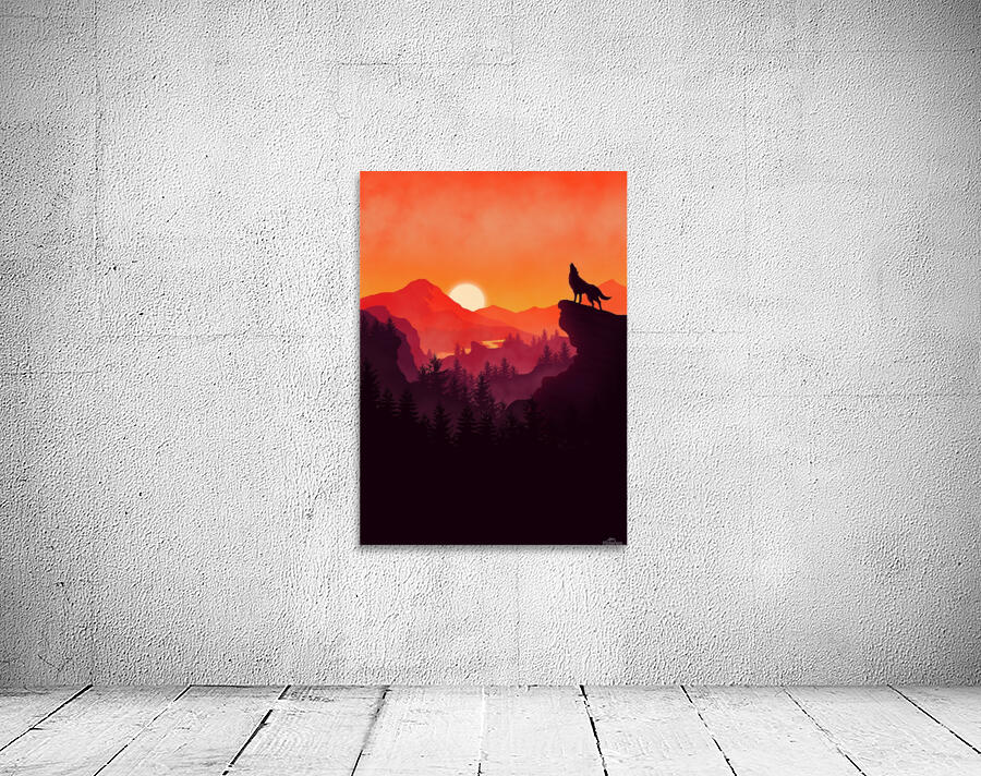 Flat Landscape Wolf Wall Preview