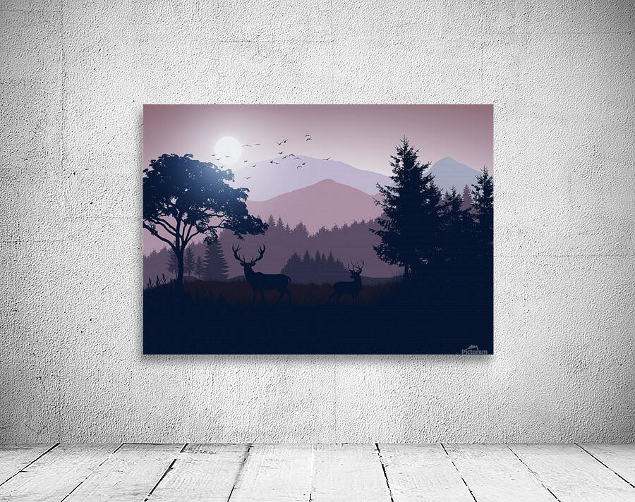 Flat Landscape 2 Deer Wall Preview